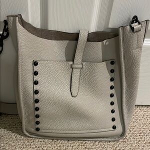 Rebecca Minkoff White/Gray Studded Tote